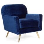 Fauteuil Lydia en velours bleu