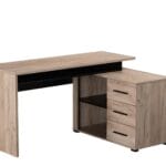 Scrivania C-cassettiera 1m Norway Rovere-nero