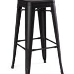 Sgabello Bar Minnesota Nero H76