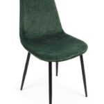 Chaise en velours vert foncé Irelia