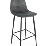 Sgabello Bar Irelia Velluto Grigio Scuro