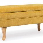 Chenille Ochre Storage Bench