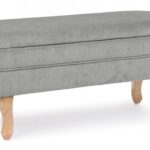 Chenille Storage Bench Light Grey