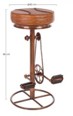 Sgabello Bar Cycle Rame H80 - Imagen 2