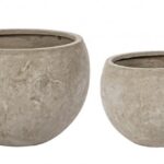 Set2 P.vaso Cement Sfera Sabbia