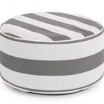 Pouf Righe Gonfiabile Bianco-grigio
