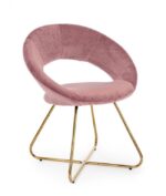 Poltrona Vanity Oro Velluto Rosa