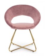 Poltrona Vanity Oro Velluto Rosa - immagine 3