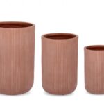 Set3 P.vaso Ribbed To Terracotta