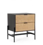 Comodino 2c Allycia Nero-naturale