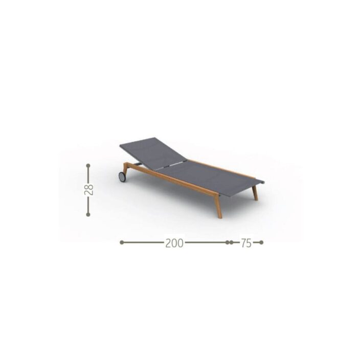 Lettino Moon Teak-black - Image 2