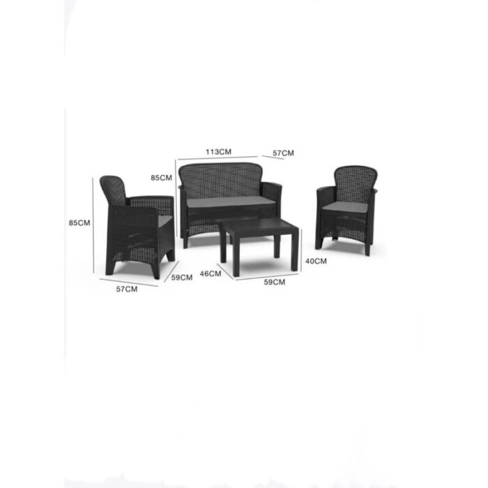 Set4 Salotto Jungle Antracite – Bild 2