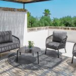Conjunto Abel Carbón Carbón (1 Sofá+2 Sillones+1 Mesa de Centro)