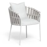 Poltrona Pranzo Frame White-silver
