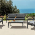 Set Nova Charcoal-carbon (1 Divano+2 Poltrone+1 Tavolino)