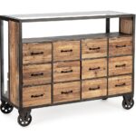 Meuble à tiroirs 12c Mindil Roues en C H95,5