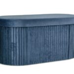 Pouf Cont. Jocelyn Ov in Velluto Blu