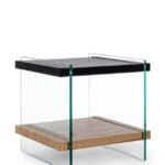Tavolino 2p Line Wood Nero 50x50