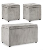 Set3 Panchina-2pouf Cont. Dylan Grigio