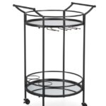 Carrello P.bottiglie 3p Isaac Nero H83