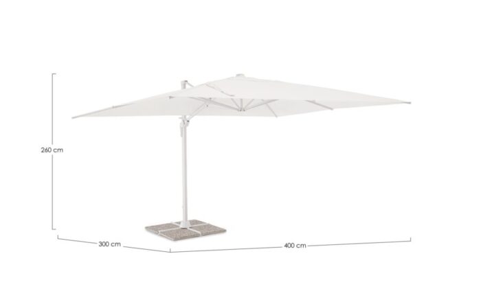 Ombrellone Braccio Vega 3x4 Bianco - immagine 9