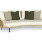 Nido Sofa Divano Curvo Graphite-Wicker fiber-Inkas white