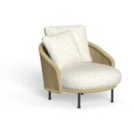 Poltrona Living Nido Graphite-Wicker fiber-Inkas white