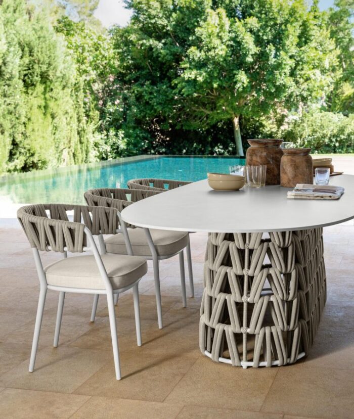 Tavolo Pranzo Swipe 300x110 White-beige – Image 3