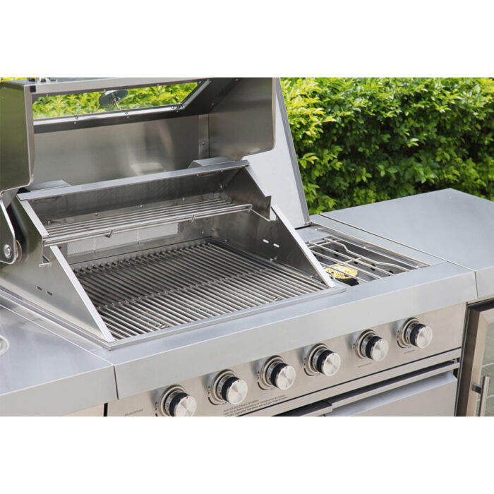 Cucina da Giardino in Acciaio con Barbecue, Lavello, Fornello e Frigorifero - Imagen 14