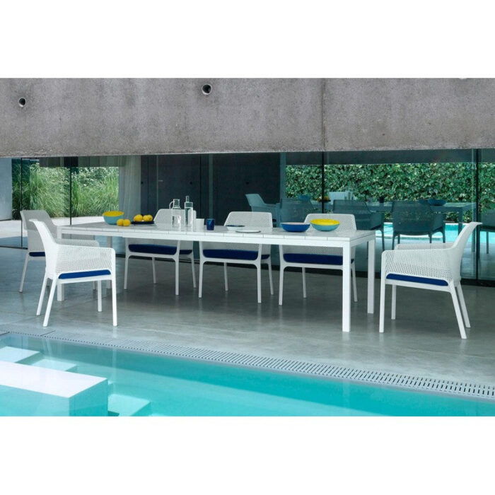 Nardi Tavolo Rio Alluminio 210 Extensible 210 / 280 x 100 Cm H 75 Cm Bianco – Bild 4