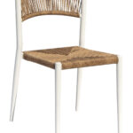 Moia Greenwood Sedia Milano Alluminio Bianco con Corda Paglia