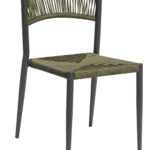 Moia Greenwood Sedia Milano Alluminio Grigio con Corda Verde