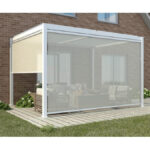 Moia Greenwood Tenda Oscurante Autoavvolgente per Pergola in Textilene 4 Mt Bianca
