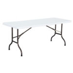 Tavolo Catering Fisso in Polietilene 183 x 74 Cm Bianco