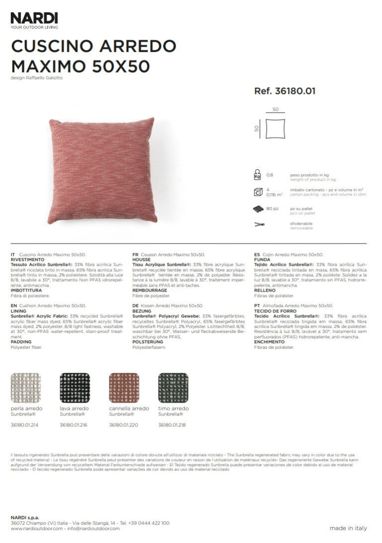 Nardi Cuscino Arredo Maximo 60 x 40 Cm Lava Sunbrella - Image 4