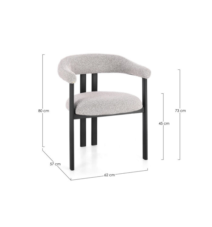 Sedia C-Br Giuditta Nero/Grigio - Imagen 5
