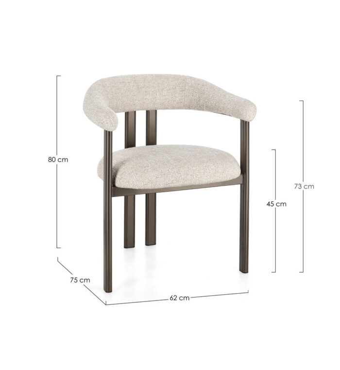 Sedia C-Br Giuditta Bronzo/Sand - Imagen 7