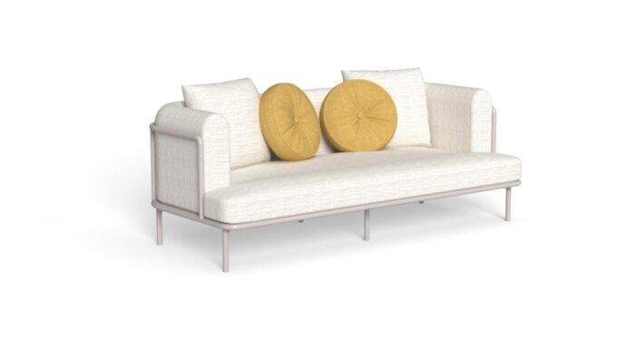 Lisa Set 1 Sofa + 2 Poltrona Living + Tavolo Caffè D85 + Tavolo Caffè D65 Warm white-Castle white - Image 4